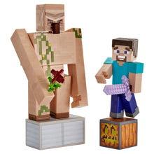 Load image into Gallery viewer, Minecraft Steve &amp; Iron Golem Comic Maker Action Figure Set
