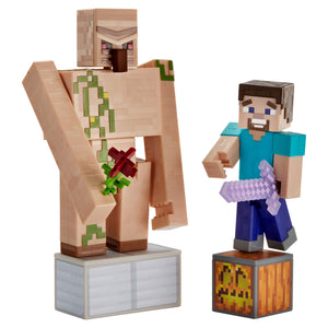 Minecraft Steve & Iron Golem Comic Maker Action Figure Set