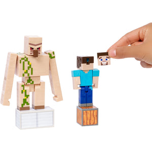 Minecraft Steve & Iron Golem Comic Maker Action Figure Set
