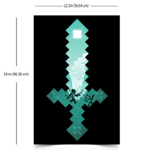 Minecraft Diamond Sword Wall Poster