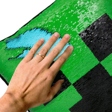 Load image into Gallery viewer, Minecraft Creeper Face Sequin Pillow
